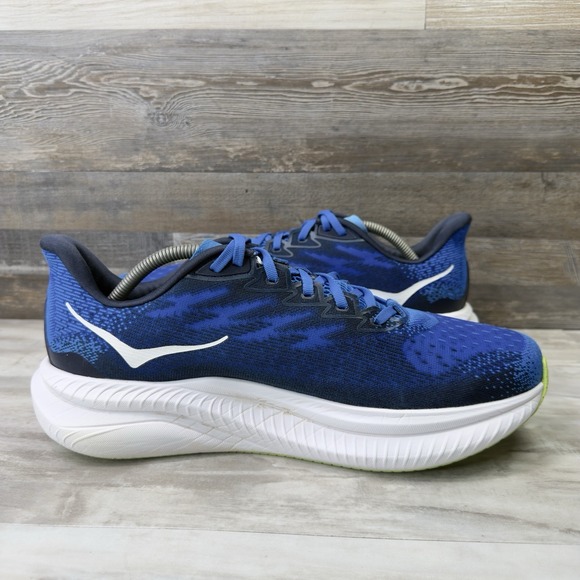 Hoka One One Mach 6 Men's Size 12 D Blue White Athletic Running Shoes Sneakers - Picture 5 of 11